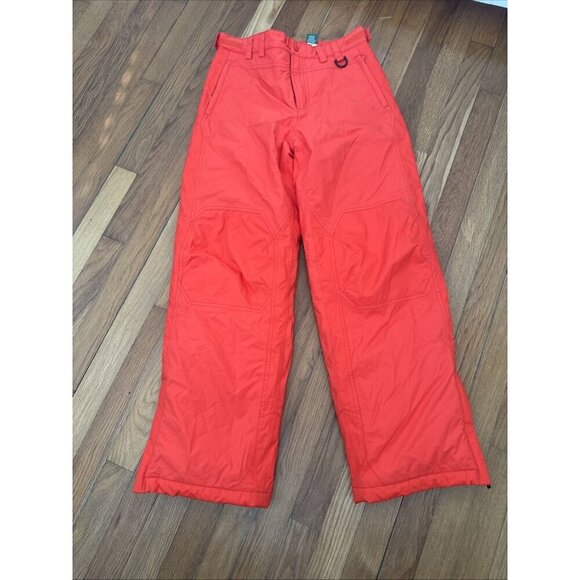 LL Bean Kids Snow Pants Orange Insulated Thinsulate Size 14 - Picture 2 of 6
